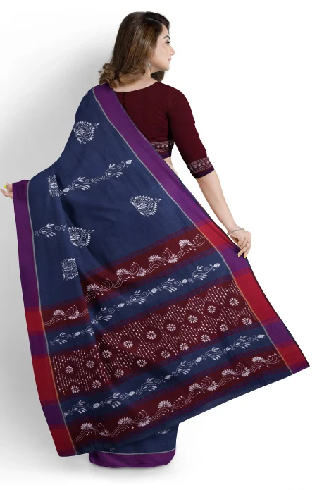 Kantha Cotton Saree - Multi Colour - Image 4