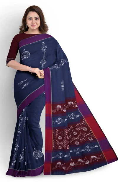 Kantha Cotton Saree - Multi Colour