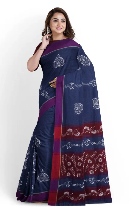 Kantha Cotton Saree - Multi Colour - Image 3