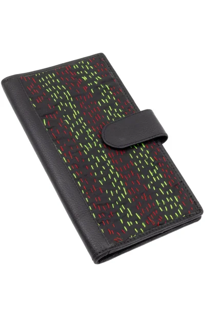 Leather File Cover with Kantha Work