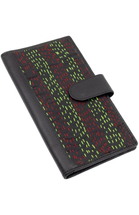 Leather File Cover with Kantha Work