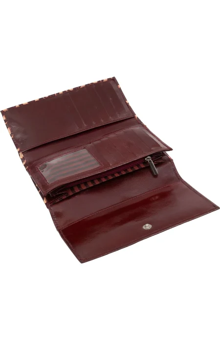 Shantiniketan Leather Ladies Wallet with Batik Design - Image 3