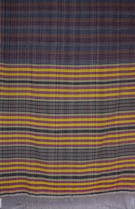 Handwoven Tangail Cotton Saree - Multi Colour - Image 4
