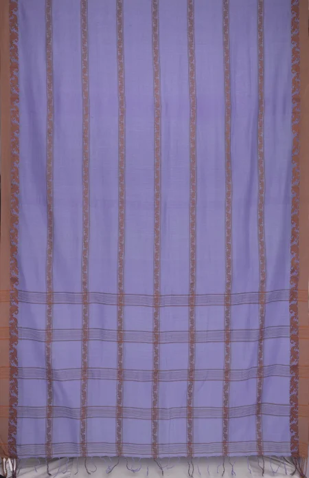 Santipuri Cotton Saree - Sky Blue - Image 4