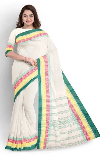 Santipuri Cotton Saree - Multi Colour