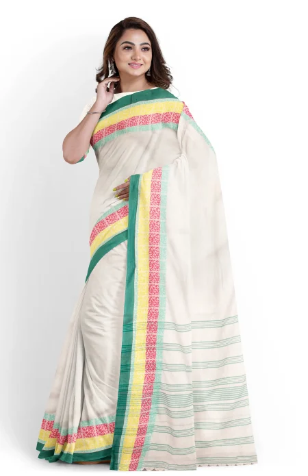 Santipuri Cotton Saree - Multi Colour - Image 2
