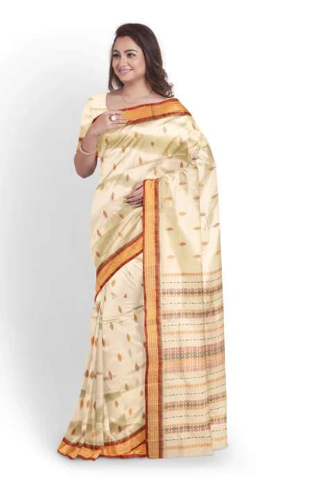 Garod Silk Saree - Off White - Image 2
