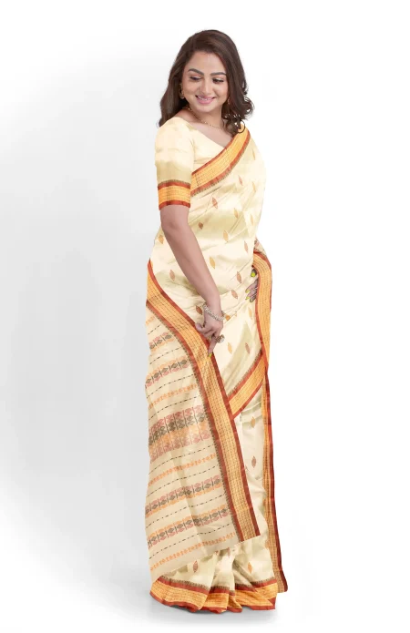 Garod Silk Saree - Off White - Image 3