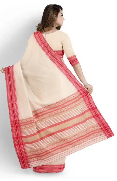 Begumpuri Cotton Saree - Off-White - Image 3