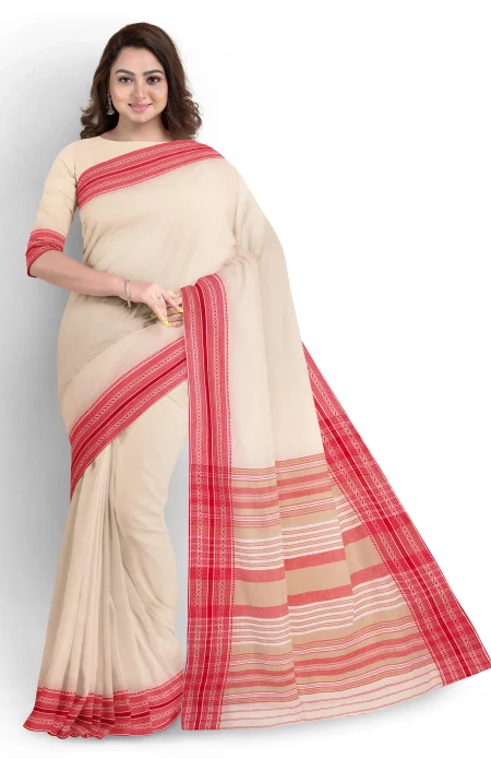 Begumpuri Cotton Saree - Off-White - Image 2