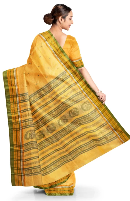 Garod Silk Saree - Lemon Yellow - Image 3