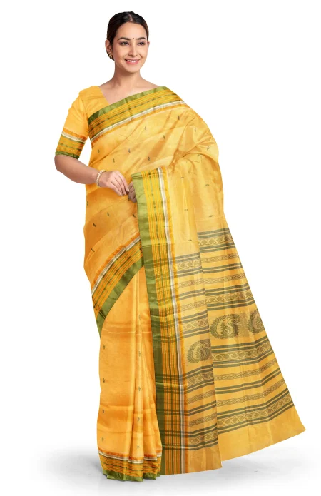 Garod Silk Saree - Lemon Yellow - Image 2