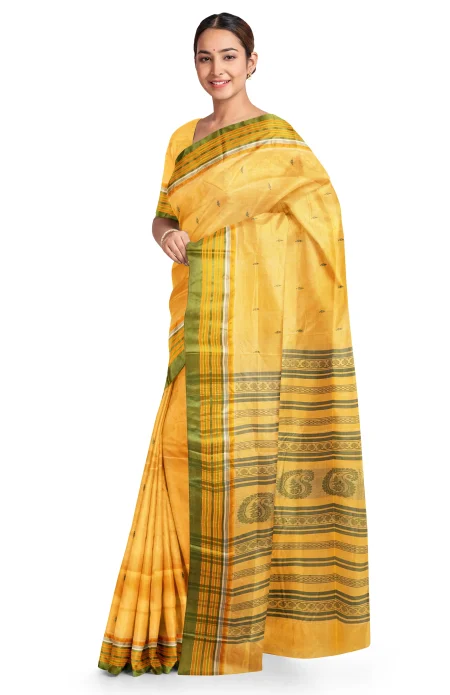 Garod Silk Saree - Lemon Yellow
