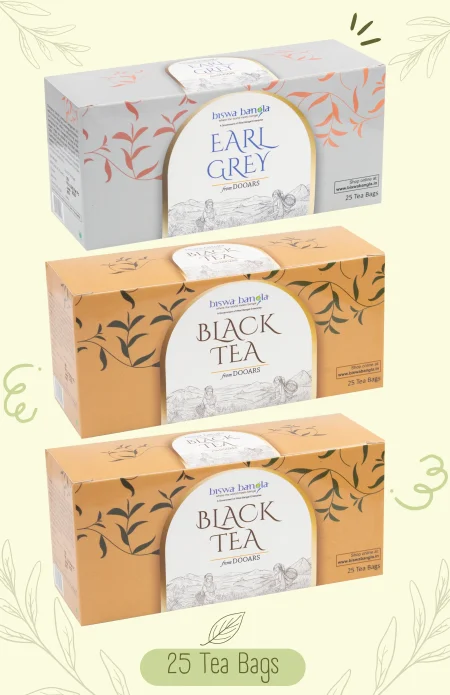 150g Black & Earl Grey Tea Bags from Chengmari Tea Garden - Pack of 3