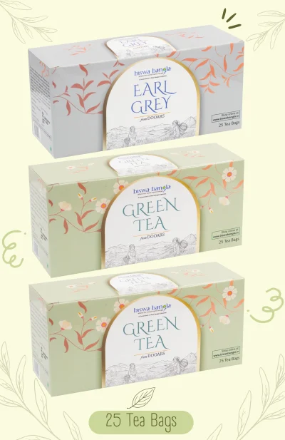 150g Green & Earl Grey Tea Bags from Chengmari Tea Garden - Pack of 3