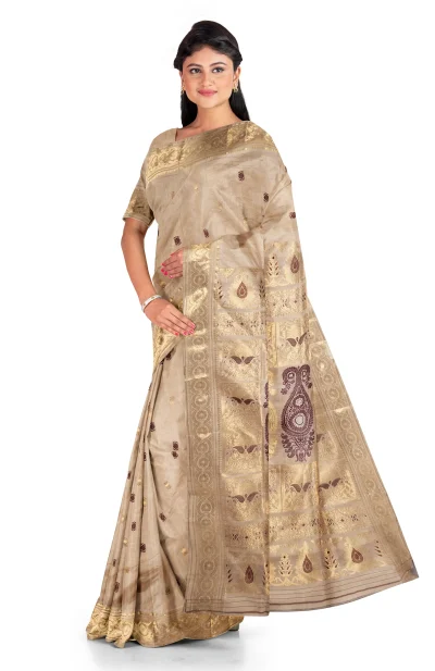 Tussar Silk Baluchari Saree - Beige