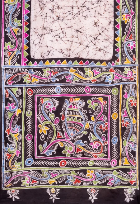 Batik Silk Saree - Multi Colour - Image 4