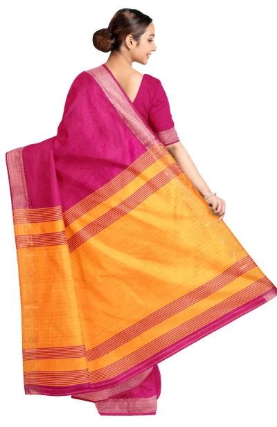 Handwoven Bishnupuri Silk Saree - Purple