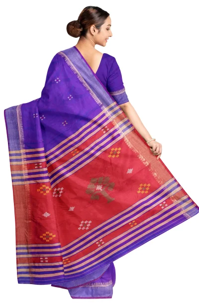 Handwoven Bishnupuri Silk Saree - Blue
