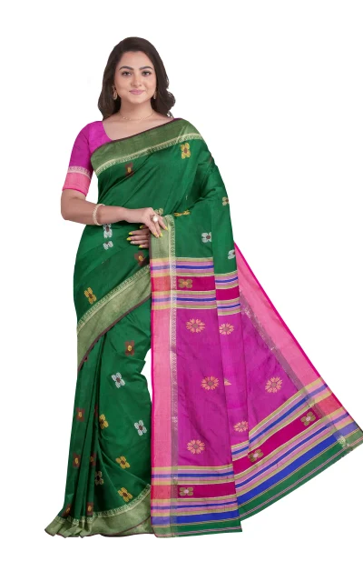 Handwoven Bishnupuri Silk Saree - Purple