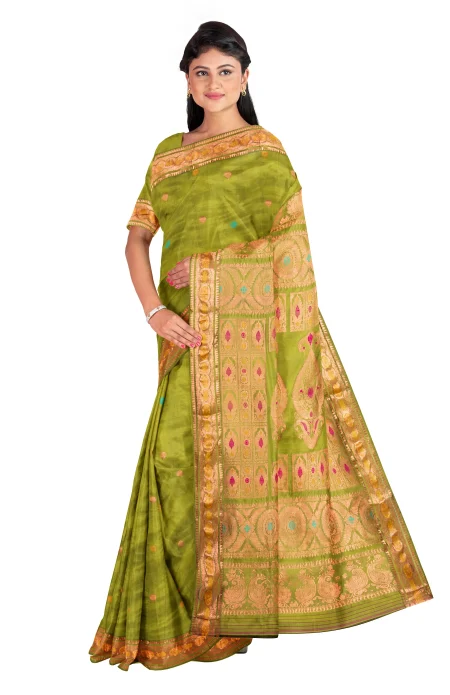 Swarnachari Silk Saree - Green - Image 2