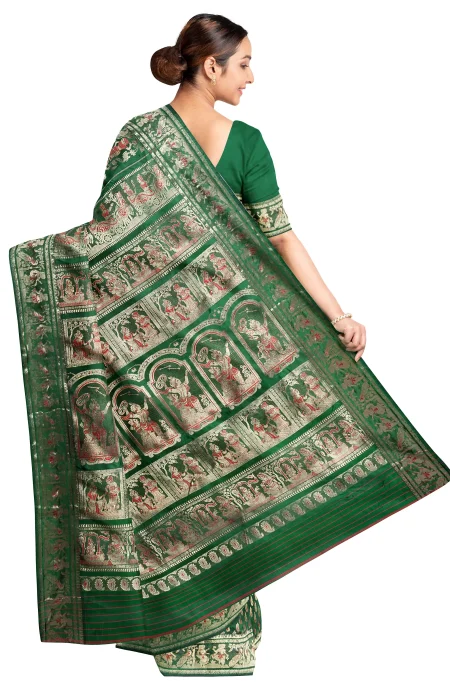 Swarnachari Silk Saree - Green - Image 2