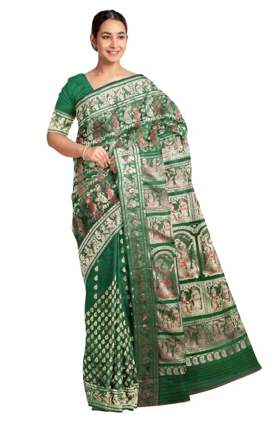 Swarnachari Silk Saree - Green