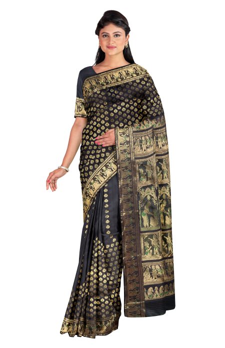 Swarnachari Silk Saree - Black - Image 2