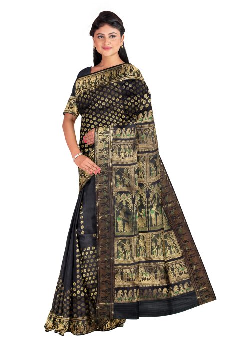 Swarnachari Silk Saree - Black - Image 3