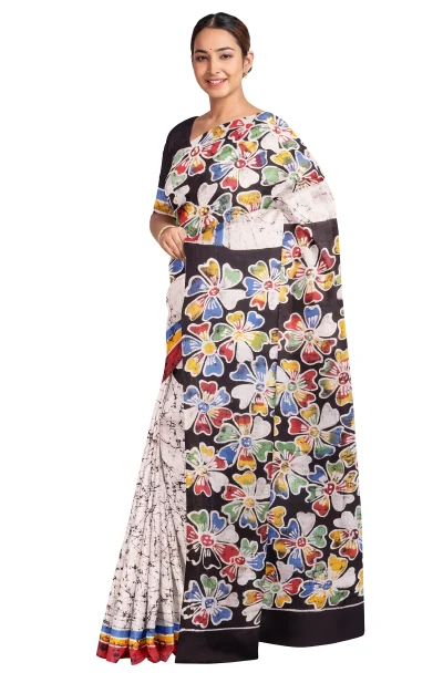 Batik Silk Saree - Multi Colour