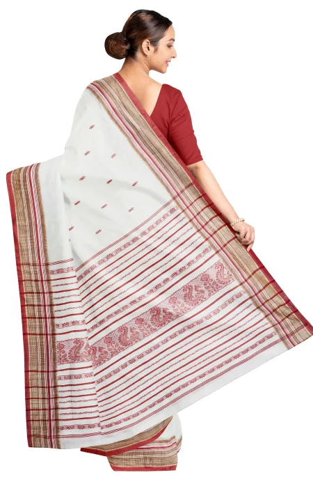 Garod Silk Saree - Off-White - Image 3
