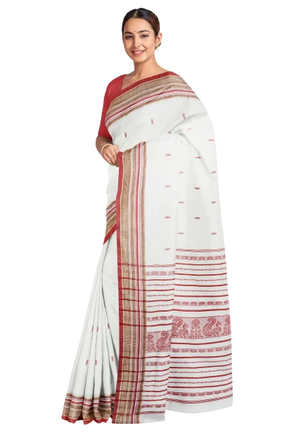 Garod Silk Saree - Off-White