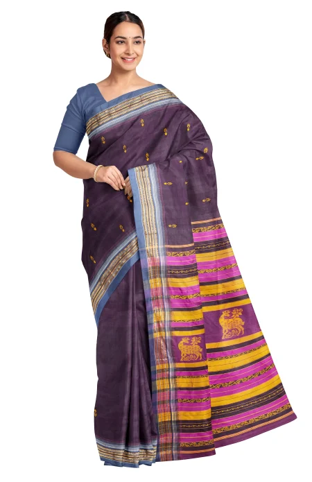 Garod Silk Saree - Violet - Image 3