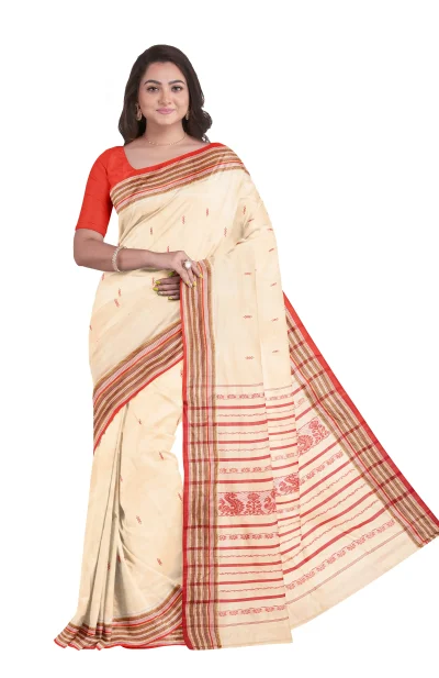 Garod Silk Saree - Light Beige