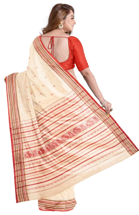 Garod Silk Saree - Light Beige - Image 2
