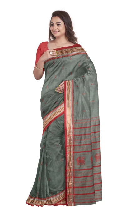 Garod Silk Saree - Mosh Grey - Image 3