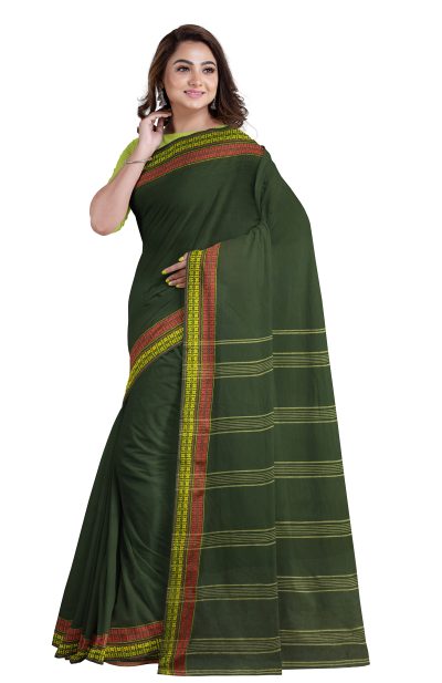 Santipuri Cotton Saree - Green