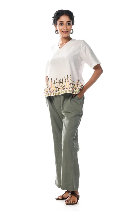 Cotton Embroidered Top  - White - Image 2