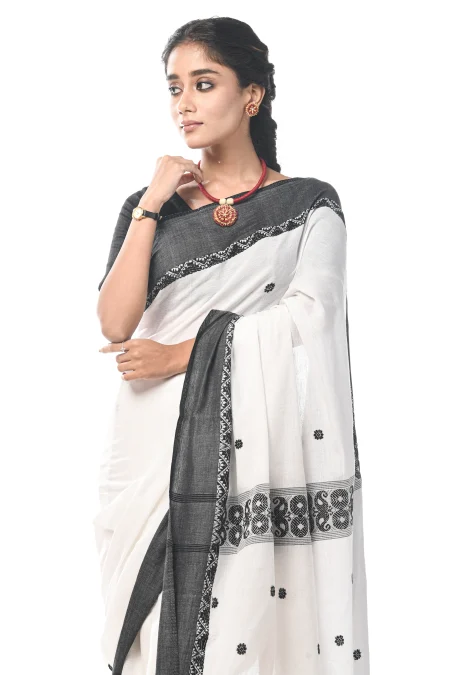 Dokhna Cotton Saree - White - Image 3
