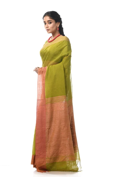 Tangail Matka Silk Saree - Green