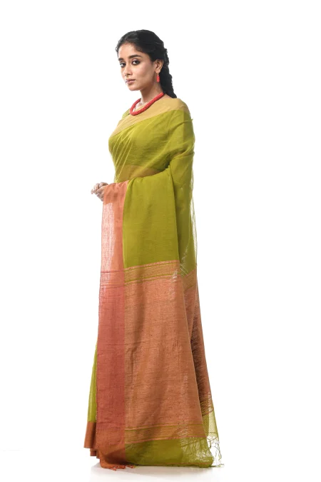 Tangail Matka Silk Saree - Green