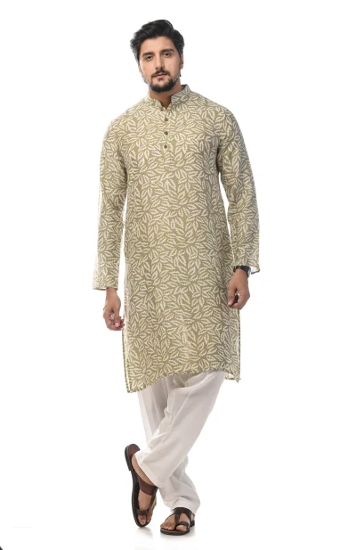 Cotton Viscose Printed Kurta - Green