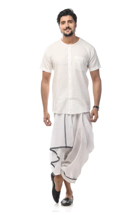 Round Neck Cotton Fatua - White - Image 2