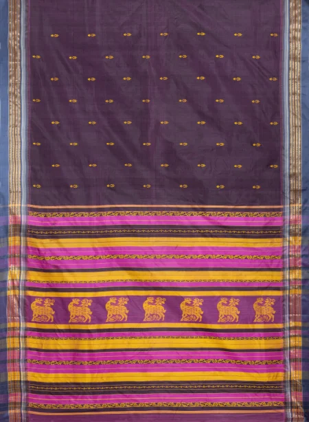 Garod Silk Saree - Violet - Image 4