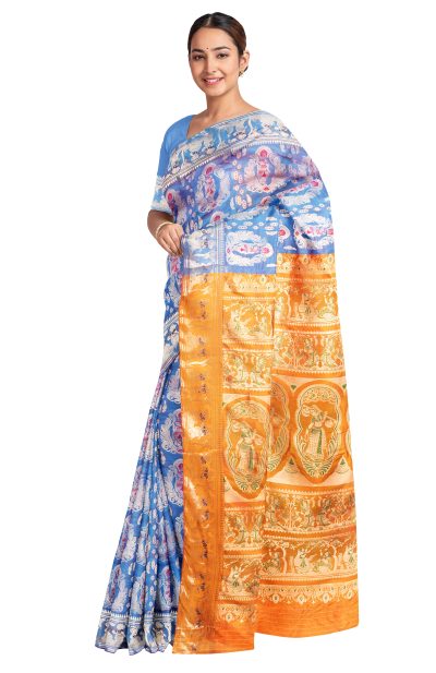 Swarnachari Silk Saree - Multi Colour