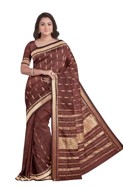 Garod Silk Saree - Brown