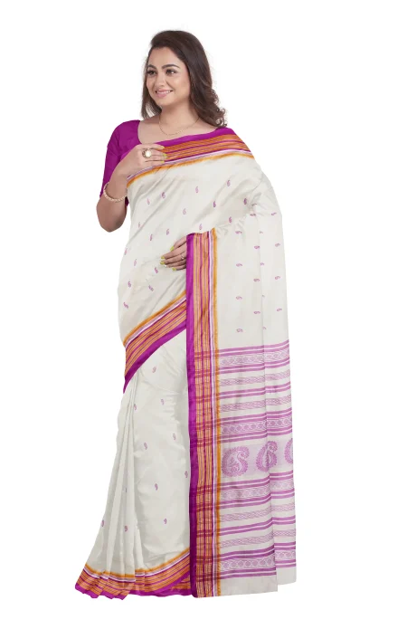 Garod Silk Saree - Off-White - Image 3