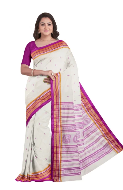 Garod Silk Saree - Off-White