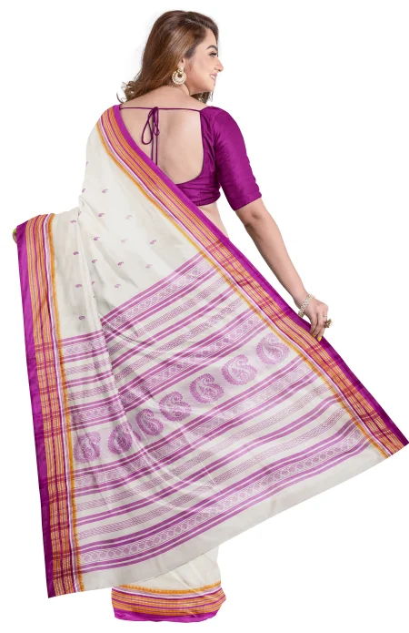 Garod Silk Saree - Off-White - Image 2