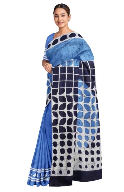 Batik Silk Saree - Blue